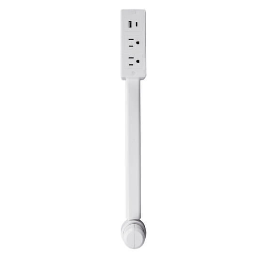 Telescoping and Rotating Outlet Extender with USB and USB C (US Plugs)