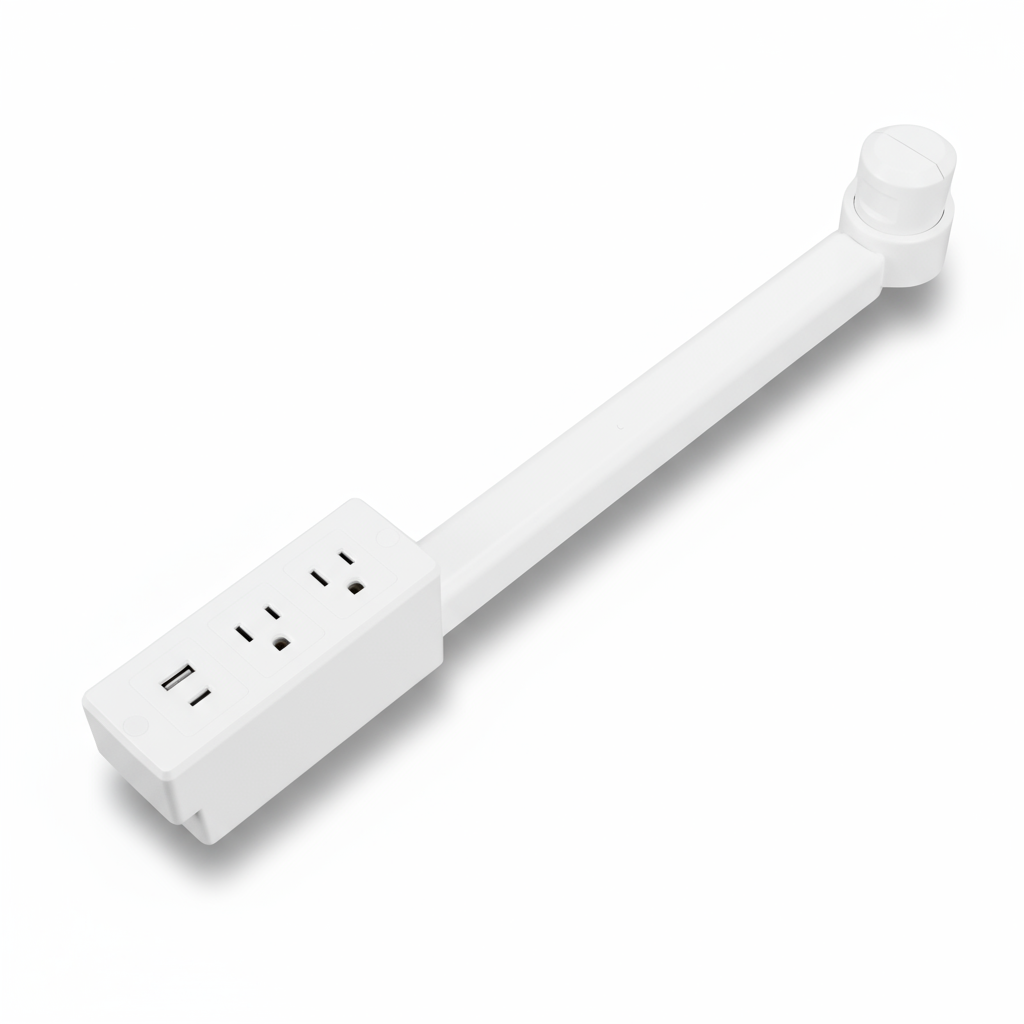 Telescoping and Rotating Outlet Extender with USB and USB C (US Plugs)